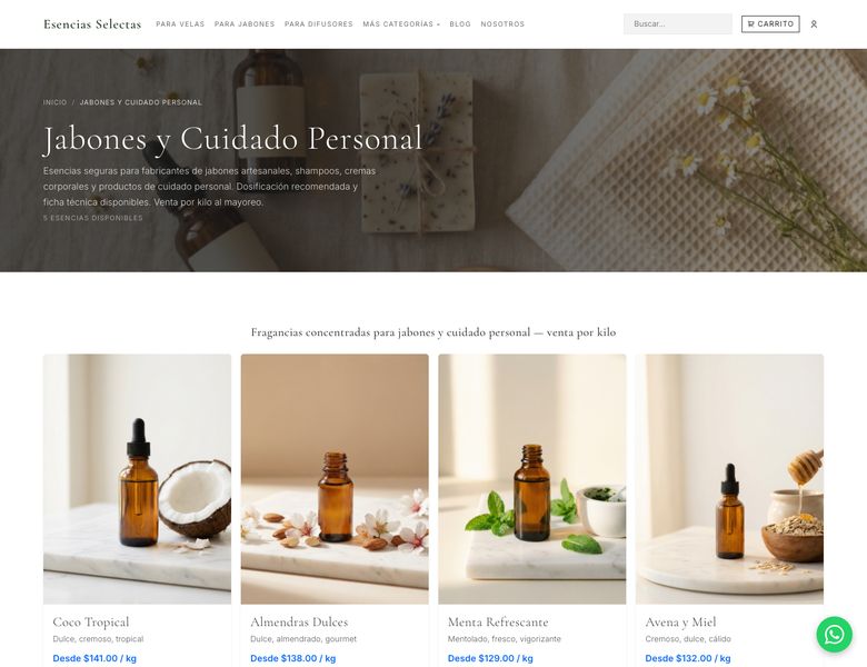 Esencias Selectas, pantalla 2