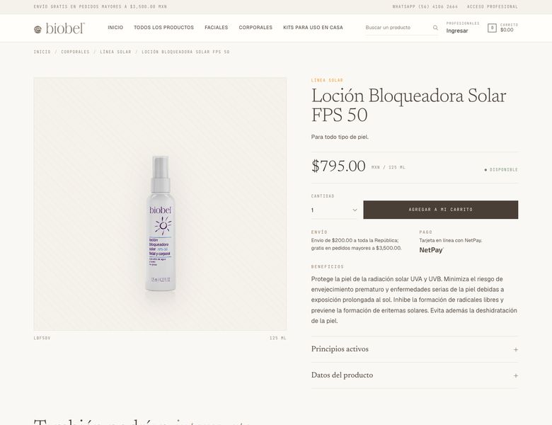 Tienda Biobel, pantalla 3